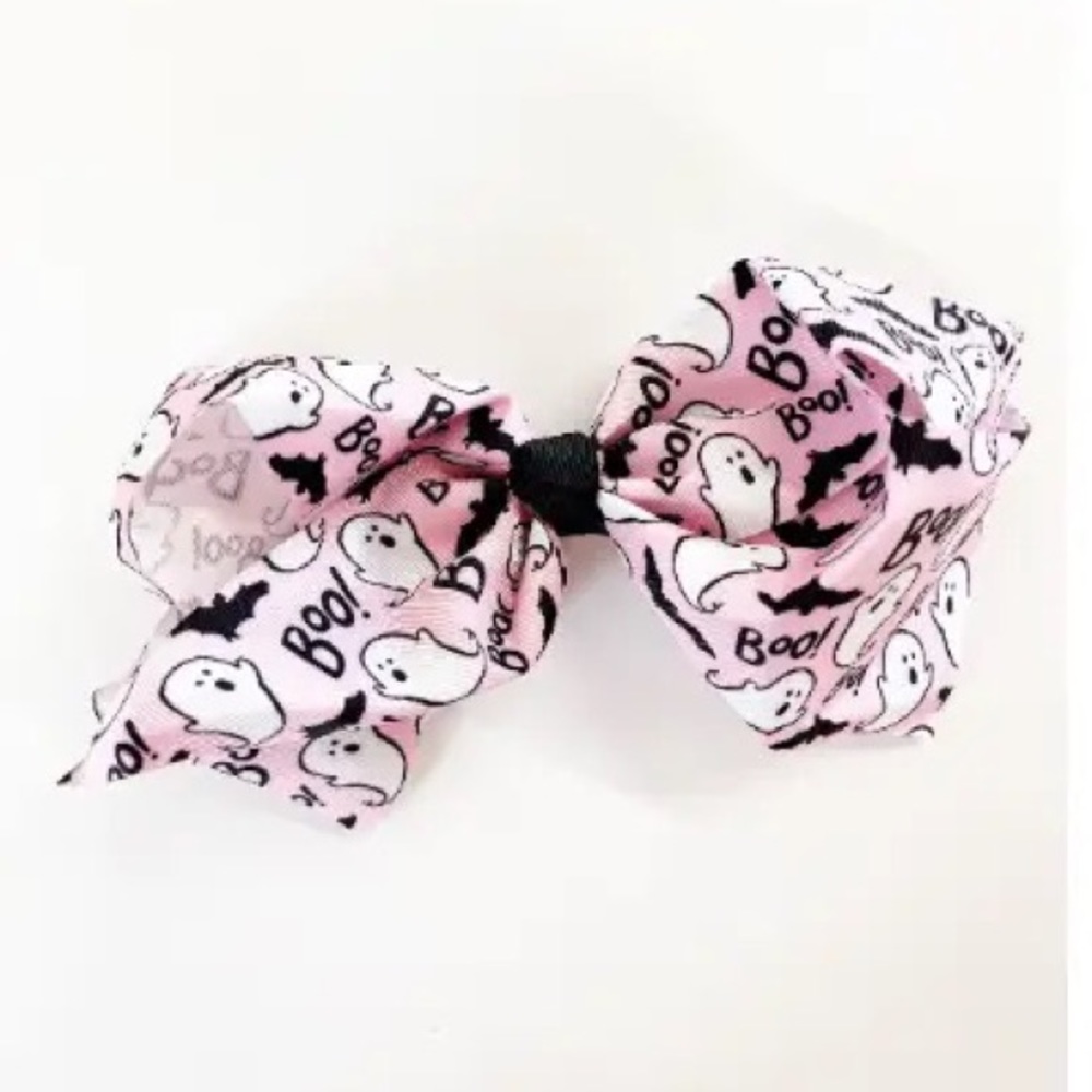 Halloween Hairbow 7", grosgrain ribbon, alligator clip.